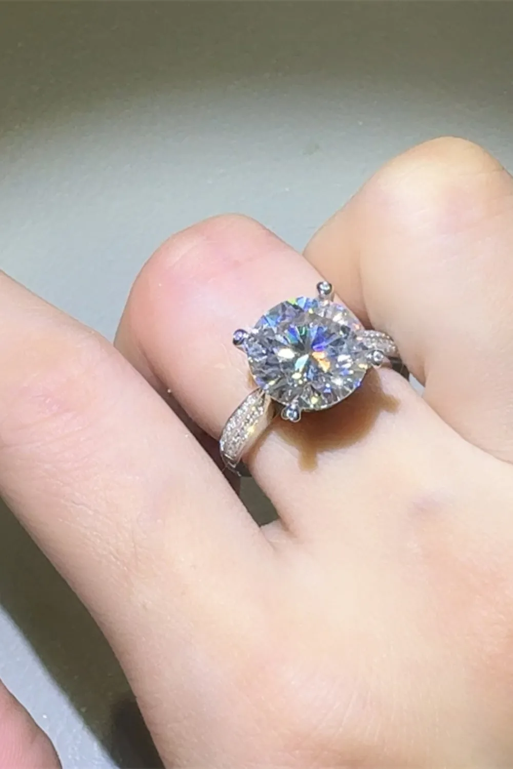 925 Sterling Silver Jewelry 5 Carat Moissanite 925 Sterling Silver Ring