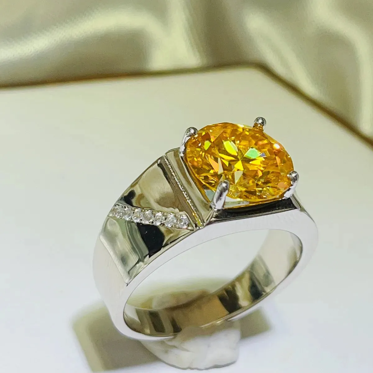925 Sterling Silver Jewelry 5 Carat Moissanite 925 Sterling Silver Ring