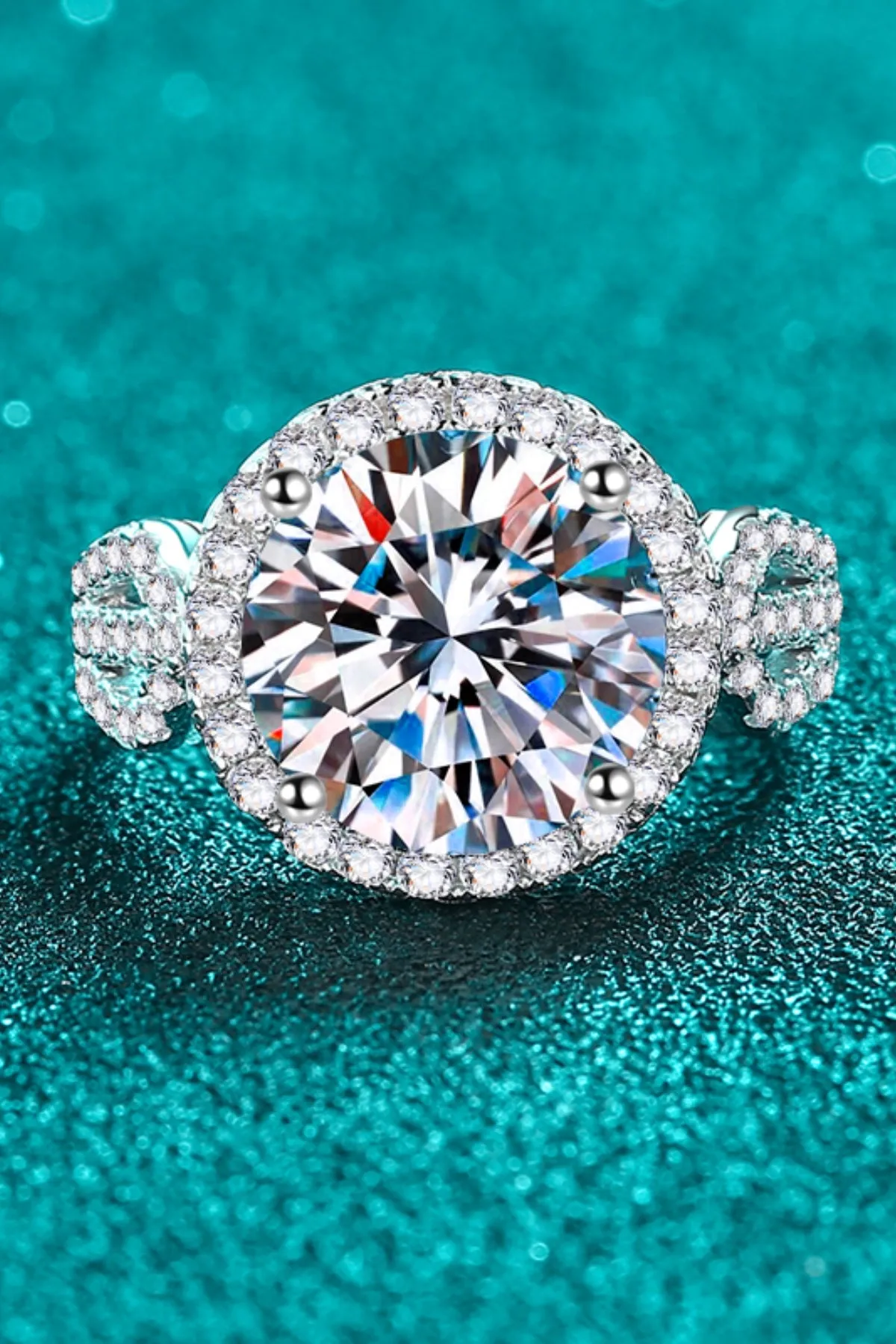 925 Sterling Silver Jewelry 5 Carat Moissanite 925 Sterling Silver Ring