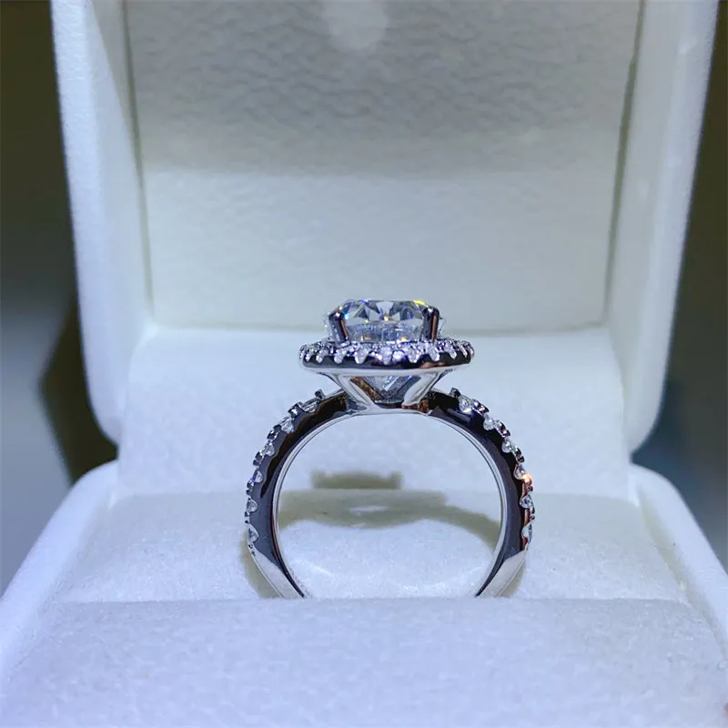 925 Sterling Silver Jewelry 5 Carat Moissanite 925 Sterling Silver Ring