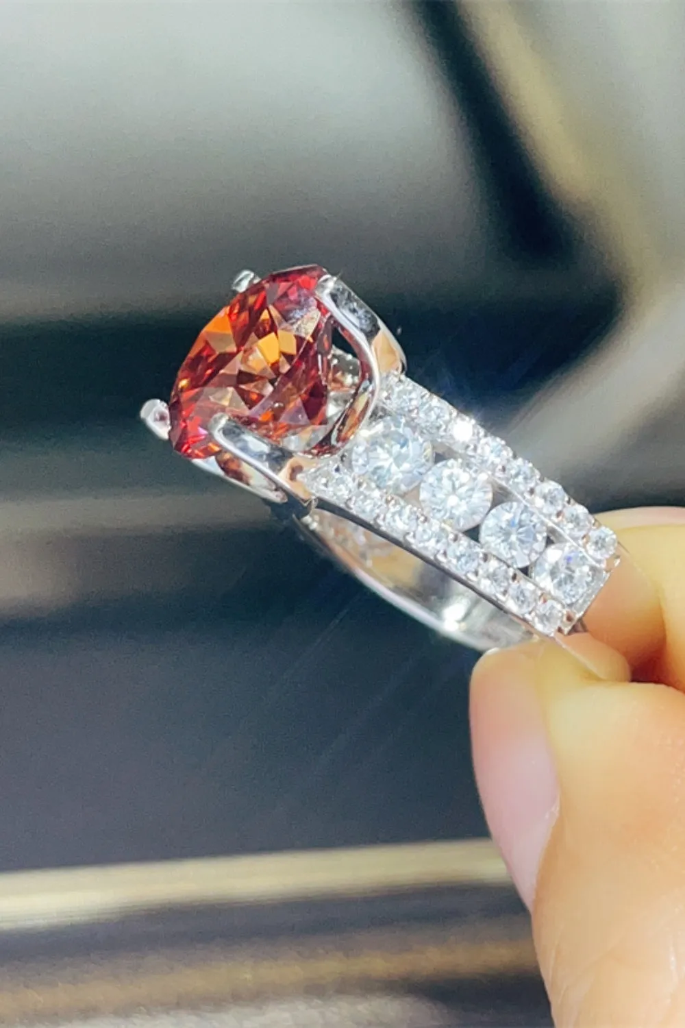 925 Sterling Silver Jewelry 5 Carat Moissanite 925 Sterling Silver Ring