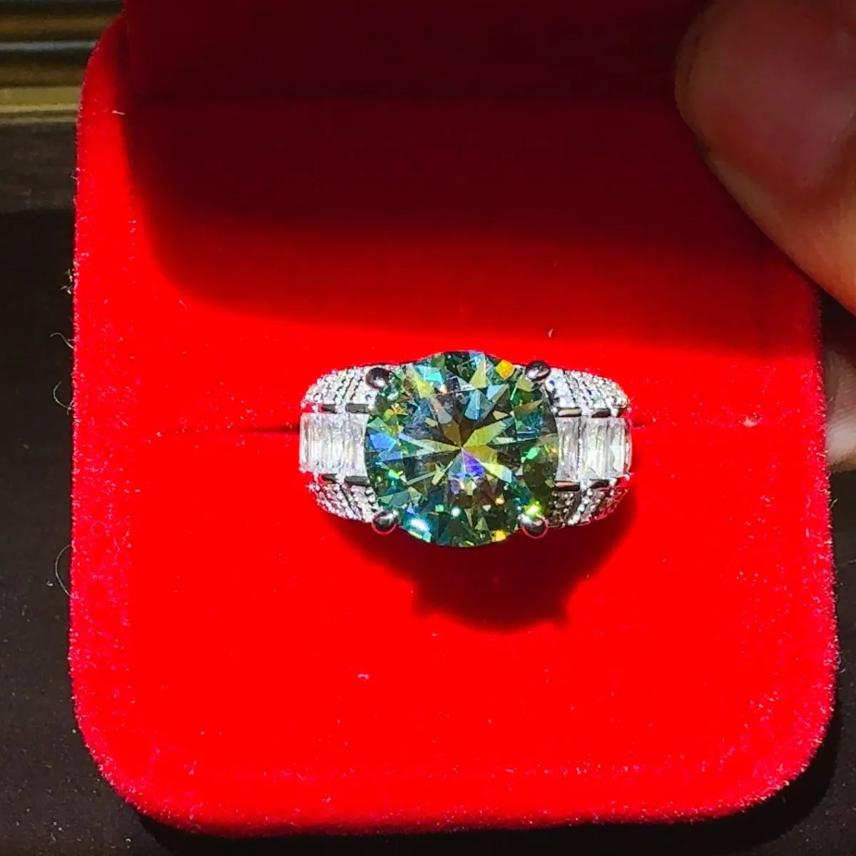 925 Sterling Silver Jewelry 5 Carat Moissanite 925 Sterling Silver Ring