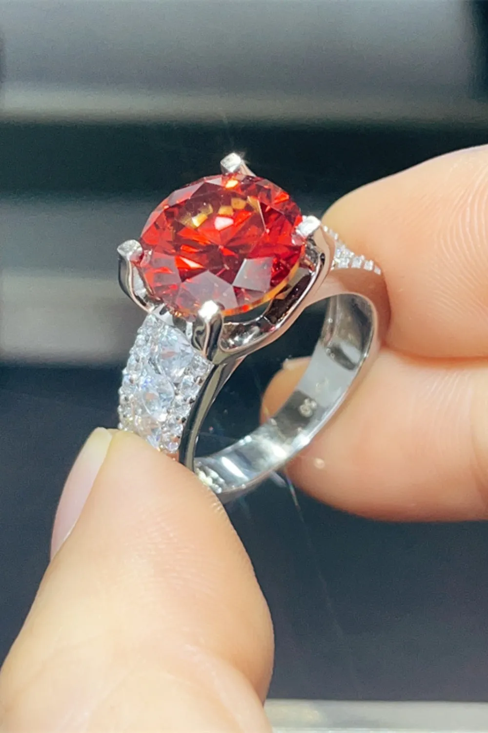 925 Sterling Silver Jewelry 5 Carat Moissanite 925 Sterling Silver Ring