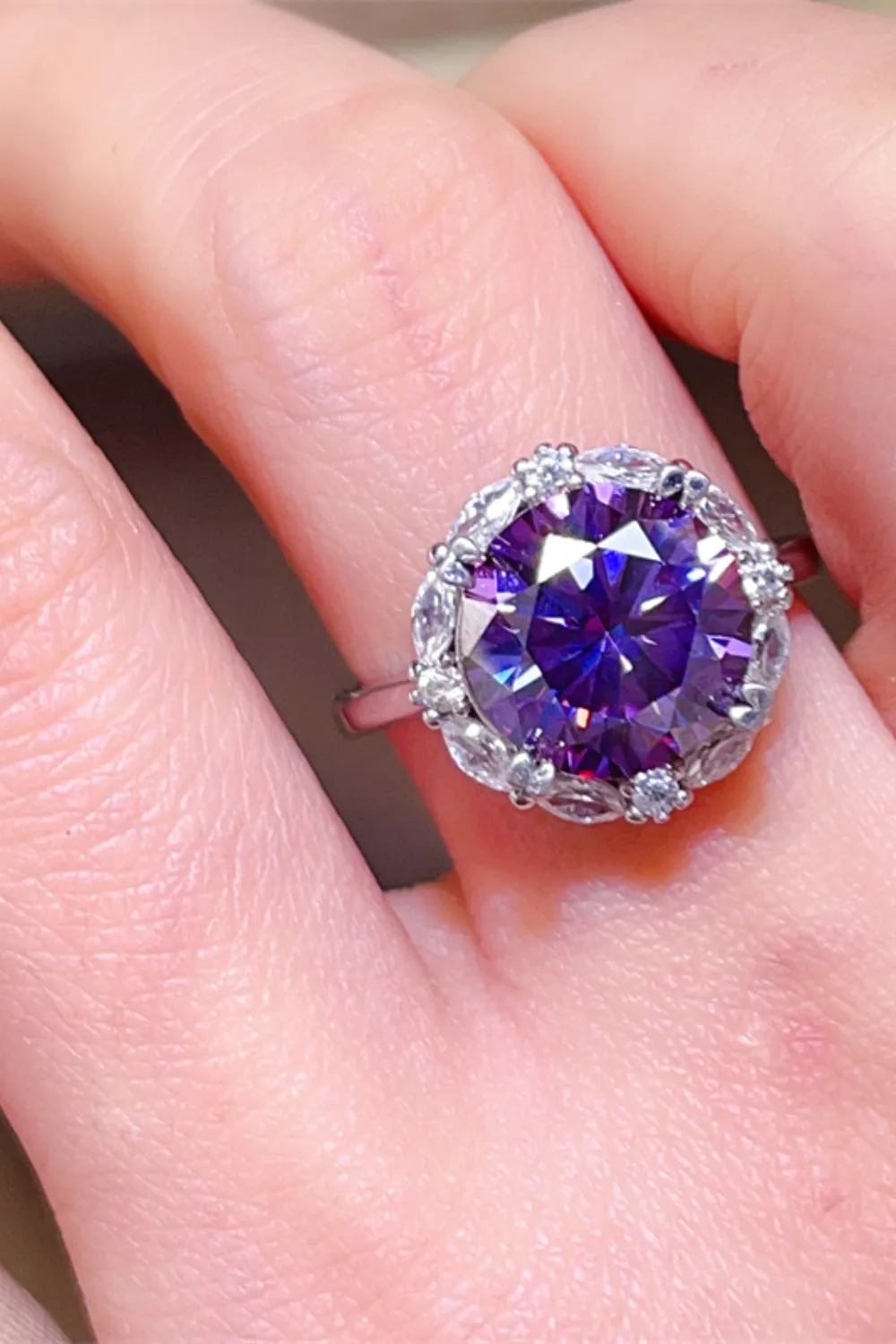 925 Sterling Silver Jewelry 5 Carat Moissanite 925 Sterling Silver Ring