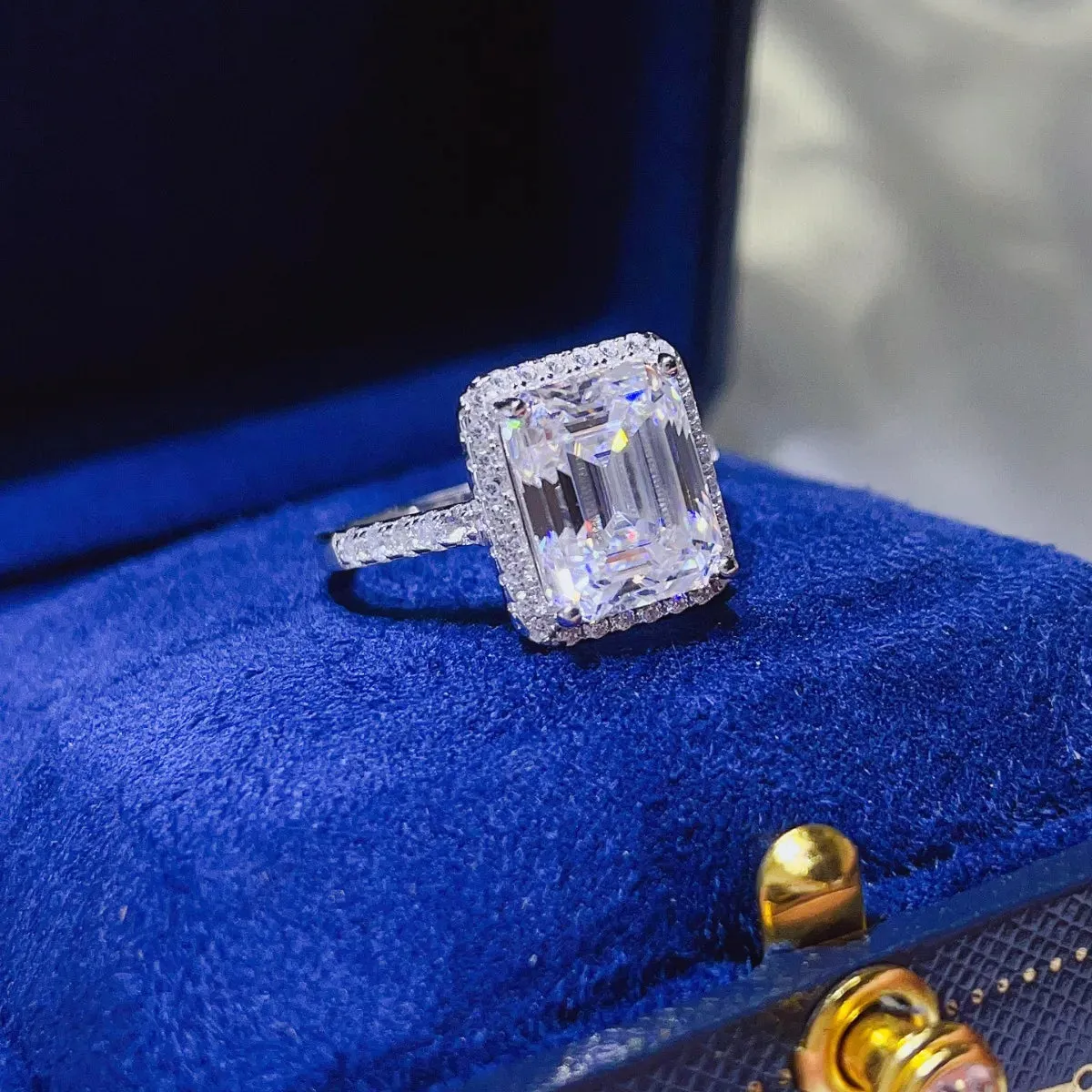 925 Sterling Silver Jewelry 5 Carat Moissanite 925 Sterling Silver Ring