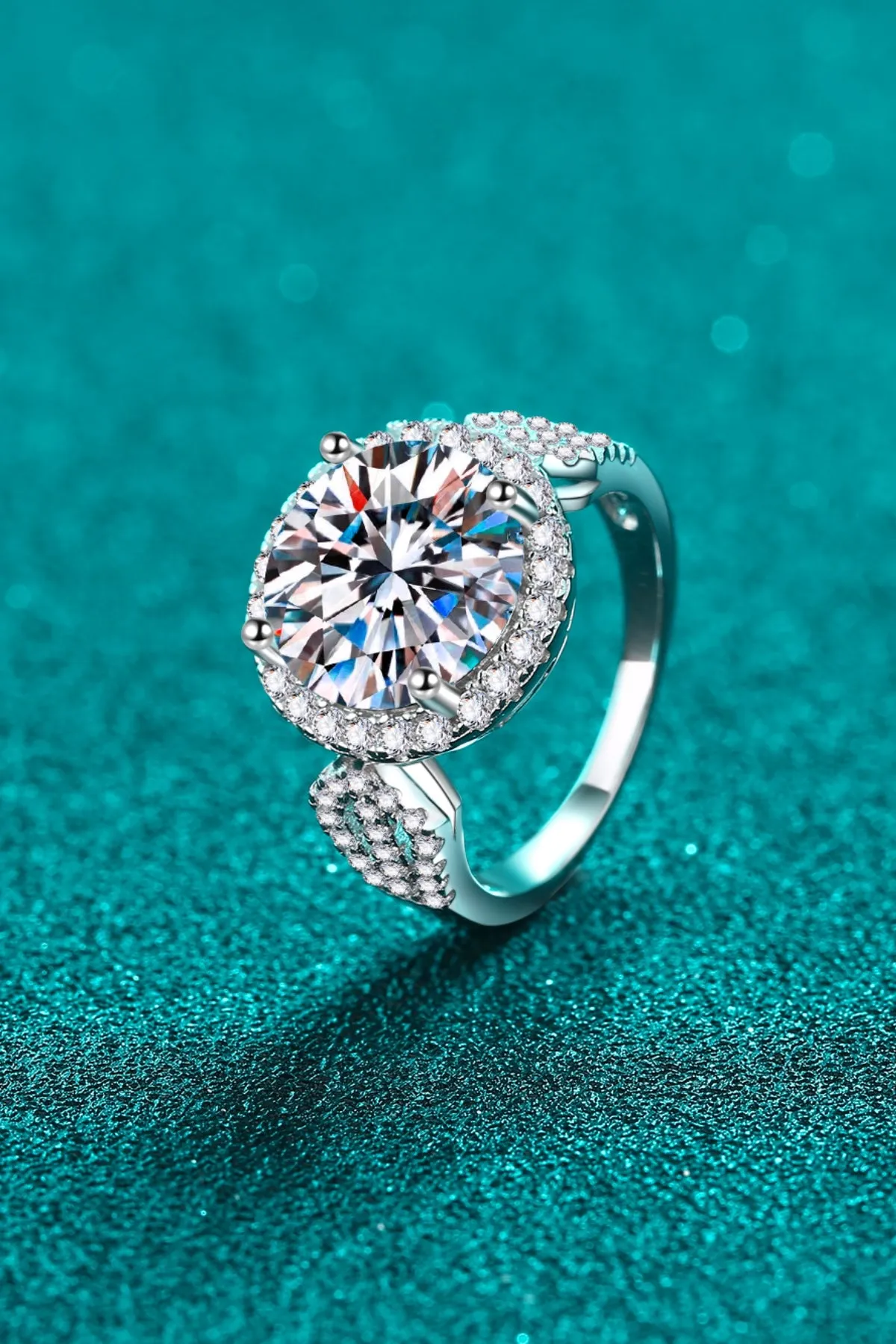 925 Sterling Silver Jewelry 5 Carat Moissanite 925 Sterling Silver Ring