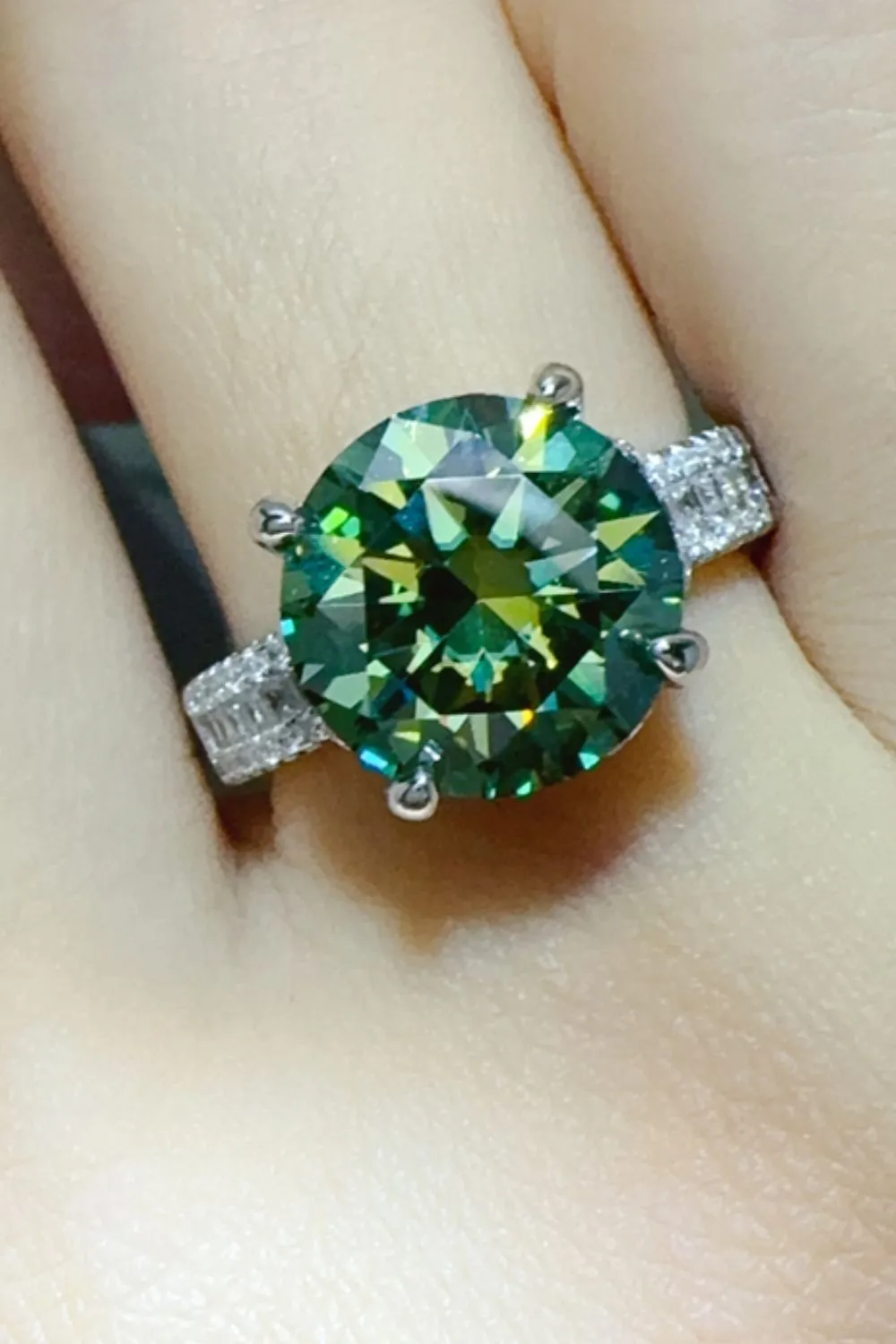 925 Sterling Silver Jewelry 5 Carat Moissanite 925 Sterling Silver Ring