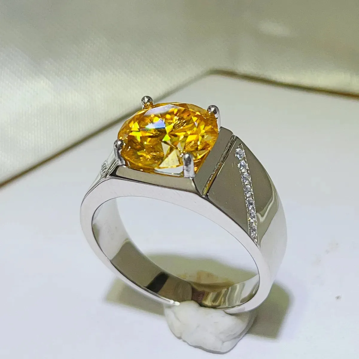925 Sterling Silver Jewelry 5 Carat Moissanite 925 Sterling Silver Ring