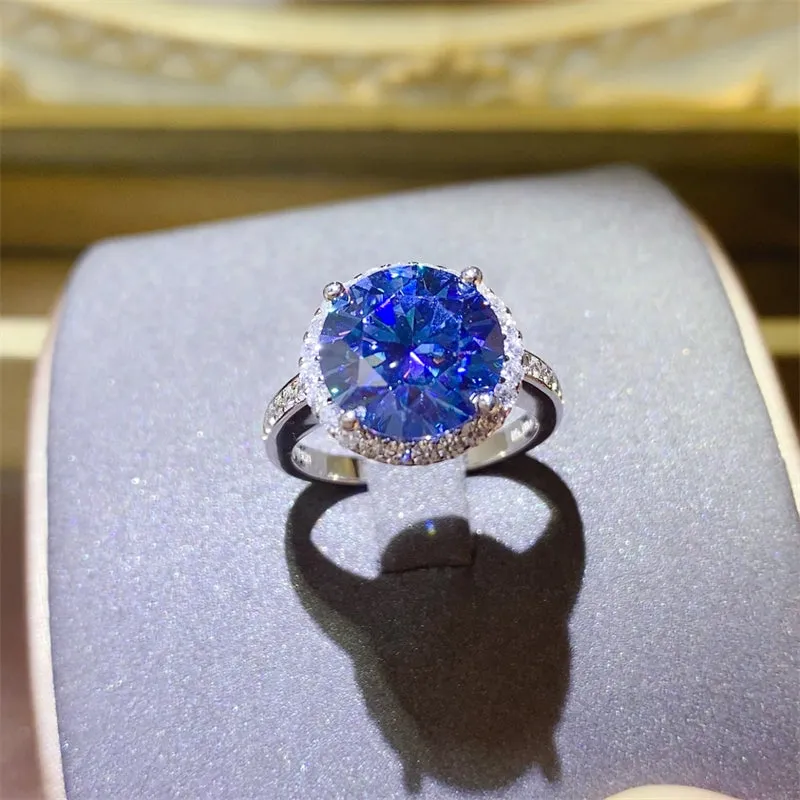 925 Sterling Silver Jewelry 5 Carat Moissanite 925 Sterling Silver Ring