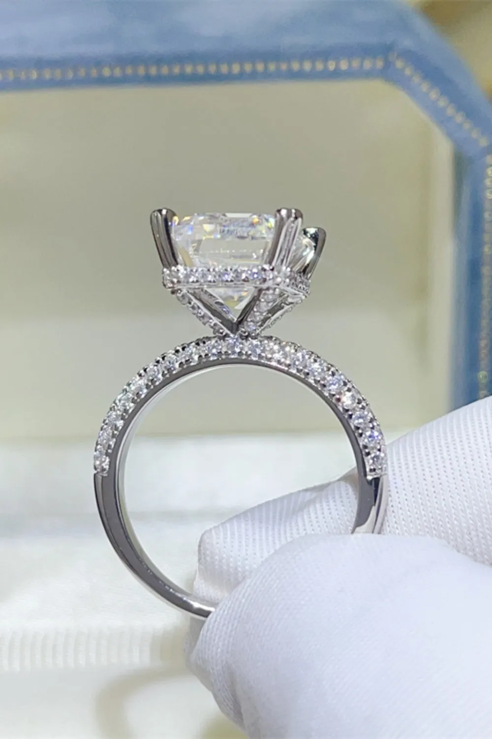 925 Sterling Silver Jewelry 5 Carat Moissanite 925 Sterling Silver Ring