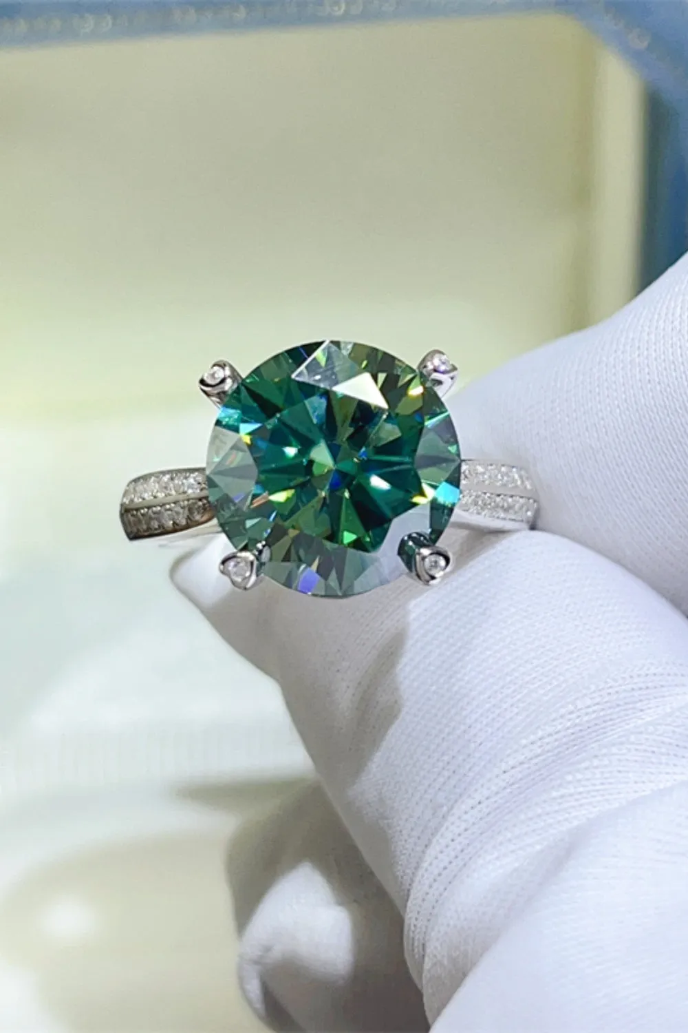 925 Sterling Silver Jewelry 5 Carat Moissanite 925 Sterling Silver Ring