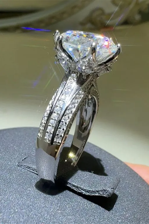 925 Sterling Silver Jewelry 5 Carat Moissanite 925 Sterling Silver Ring