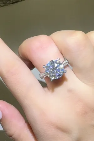 925 Sterling Silver Jewelry 5 Carat Moissanite 925 Sterling Silver Ring