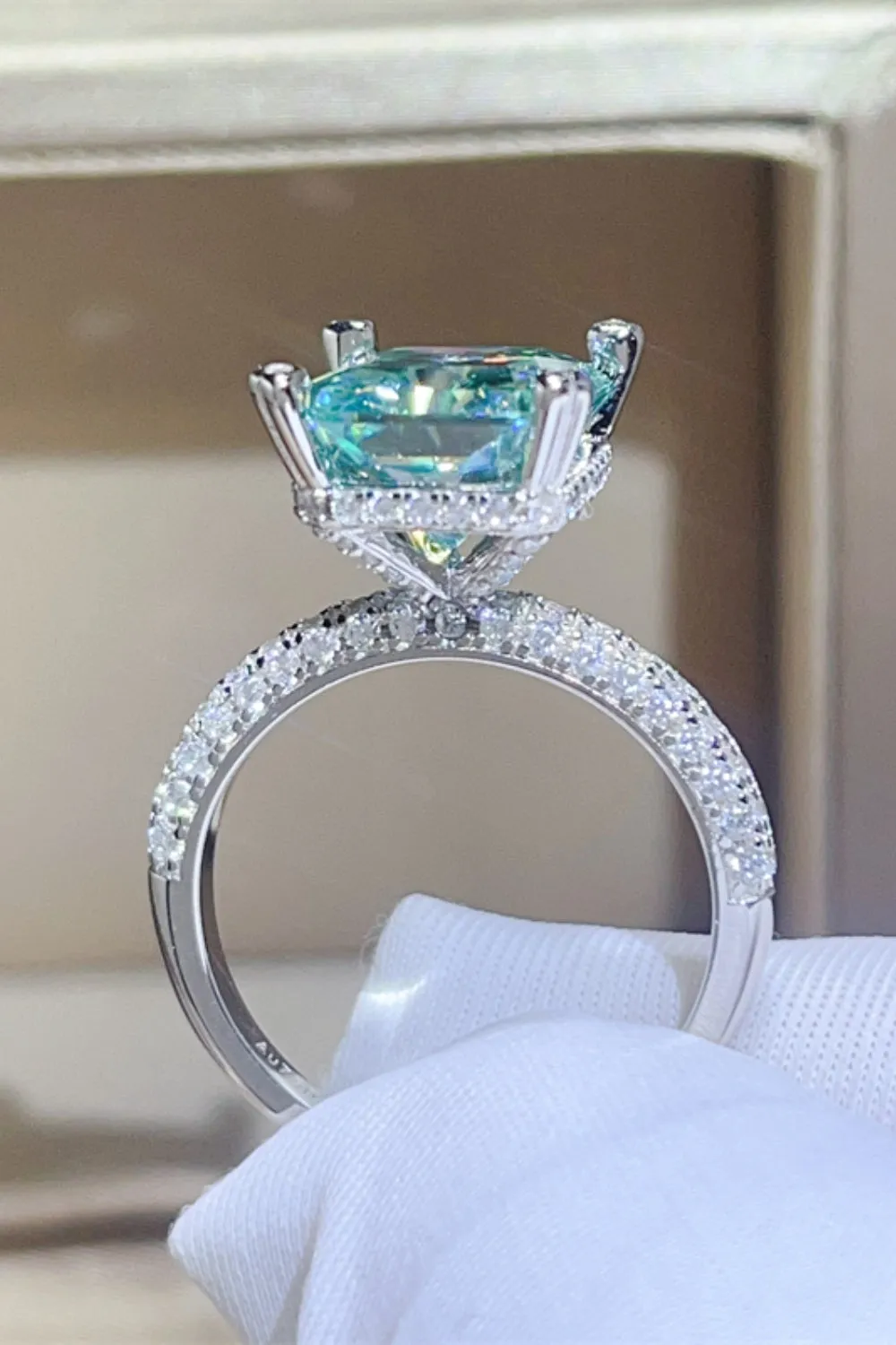 925 Sterling Silver Jewelry 5 Carat Moissanite 925 Sterling Silver Ring