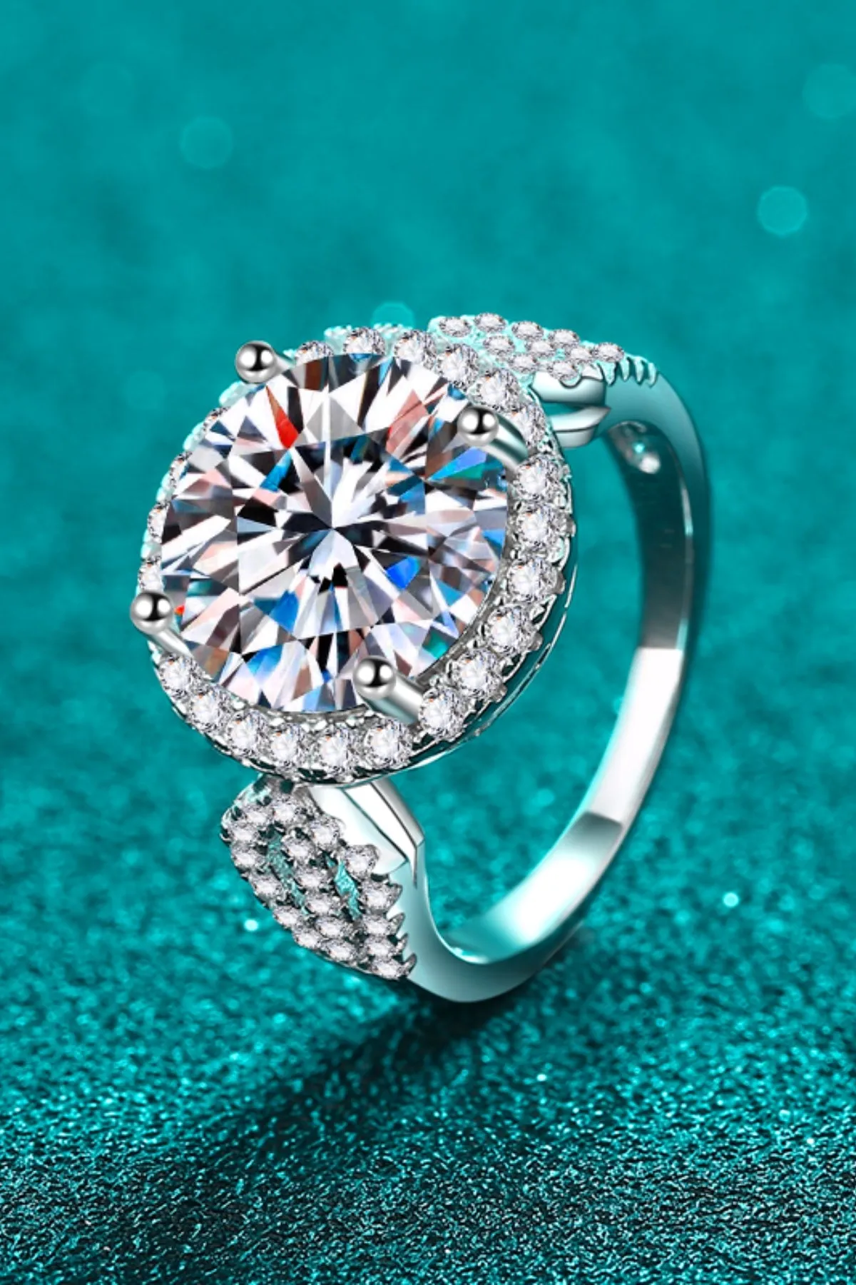 925 Sterling Silver Jewelry 5 Carat Moissanite 925 Sterling Silver Ring