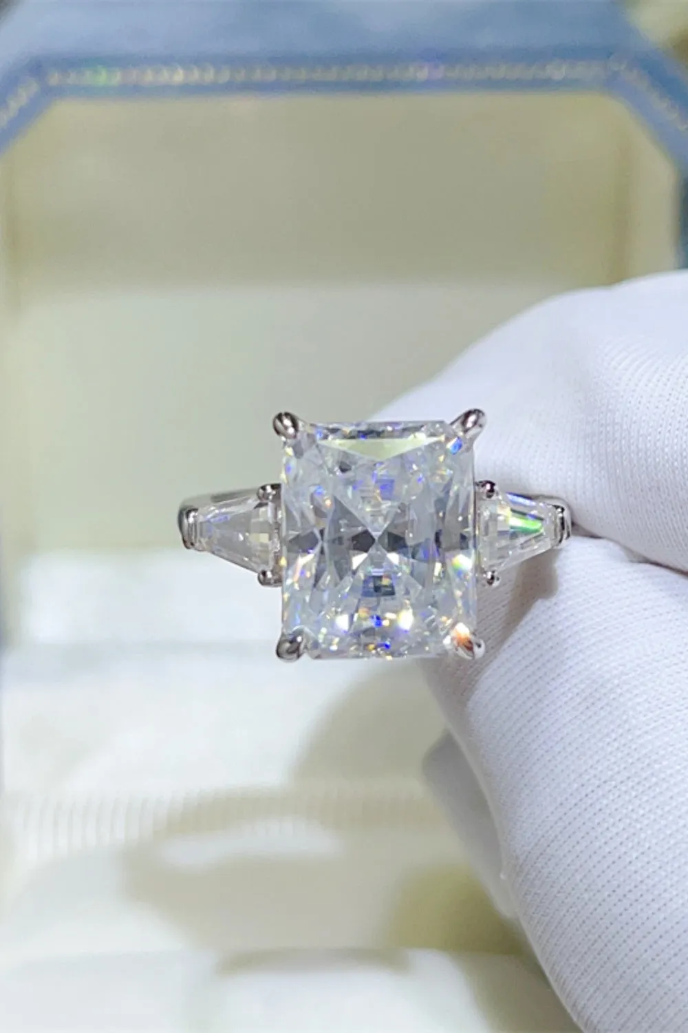 925 Sterling Silver Jewelry 5 Carat Moissanite 925 Sterling Silver Ring