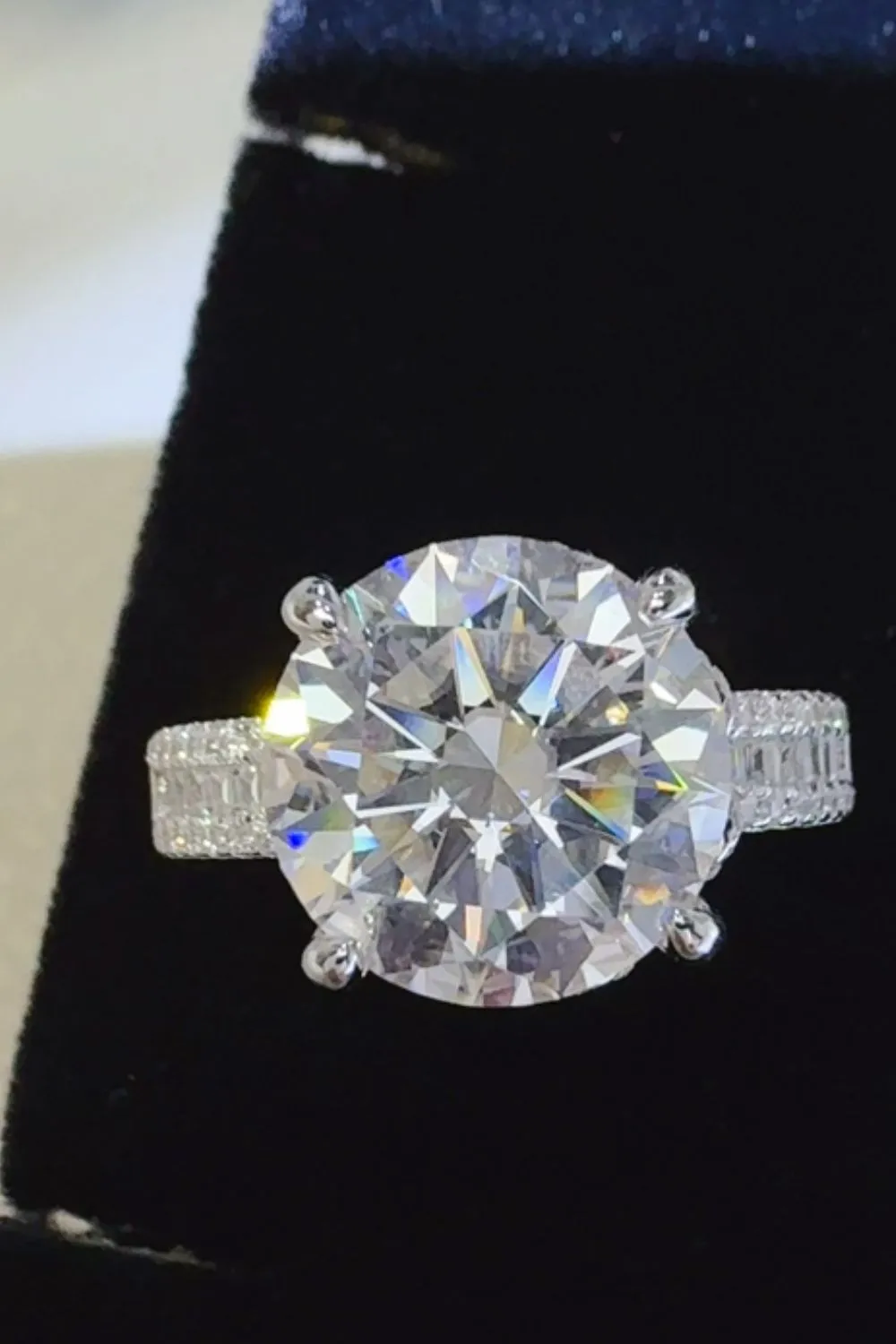 925 Sterling Silver Jewelry 5 Carat Moissanite 925 Sterling Silver Ring