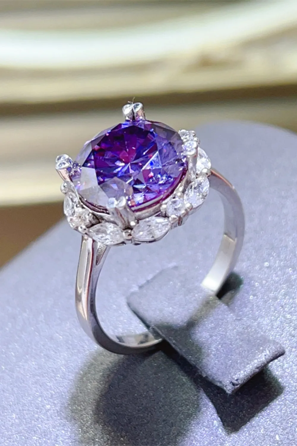 925 Sterling Silver Jewelry 5 Carat Moissanite 925 Sterling Silver Ring