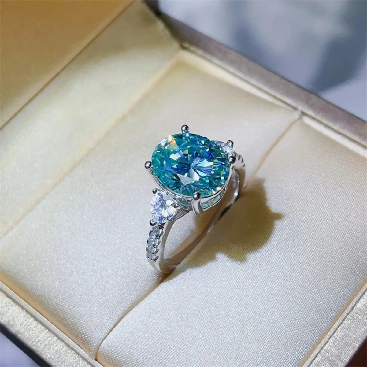 925 Sterling Silver Jewelry 5 Carat Moissanite 925 Sterling Silver Ring
