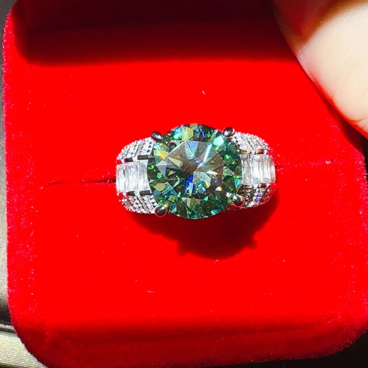 925 Sterling Silver Jewelry 5 Carat Moissanite 925 Sterling Silver Ring