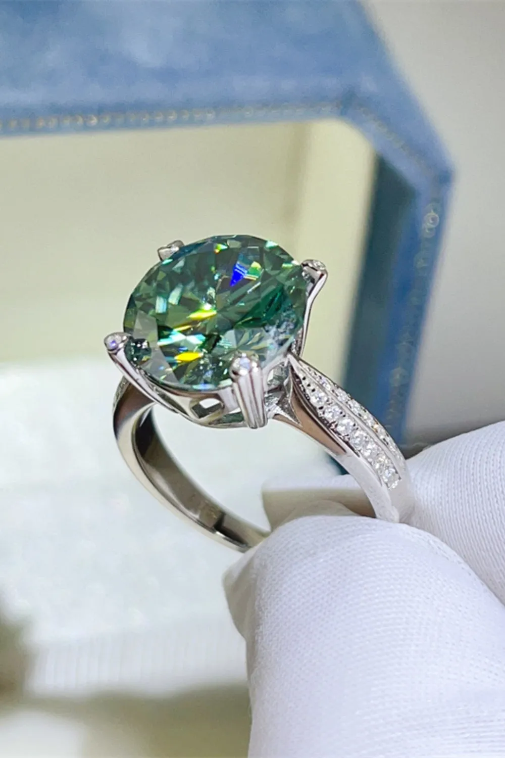 925 Sterling Silver Jewelry 5 Carat Moissanite 925 Sterling Silver Ring