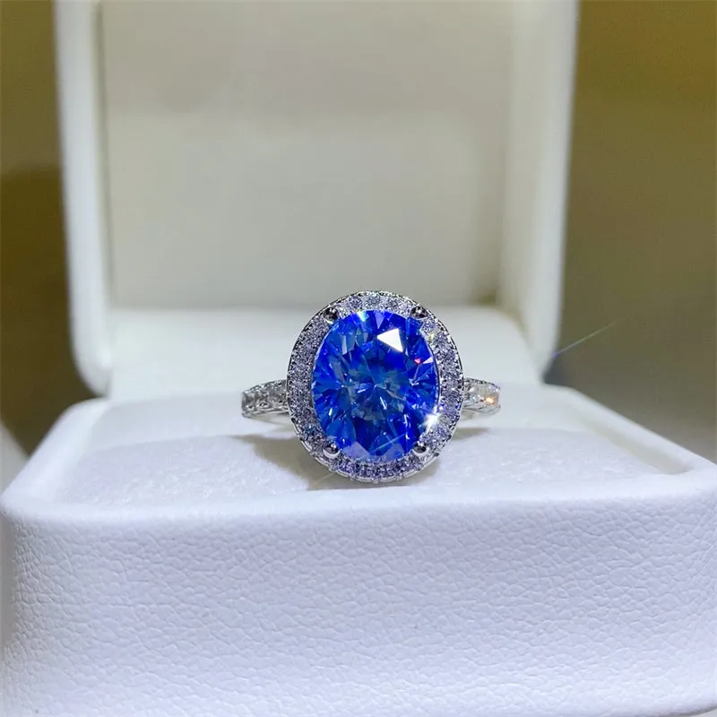 925 Sterling Silver Jewelry 5 Carat Moissanite 925 Sterling Silver Ring