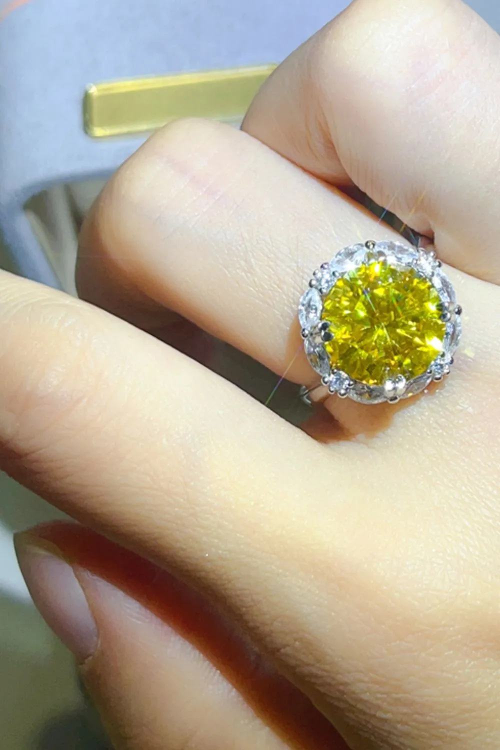 925 Sterling Silver Jewelry 5 Carat Moissanite 925 Sterling Silver Ring