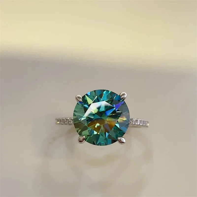 925 Sterling Silver Jewelry 5 Carat Moissanite Zircon 925 Sterling Silver Ring