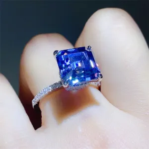 925 Sterling Silver Jewelry 5 Carat Moissanite Zircon 925 Sterling Silver Ring
