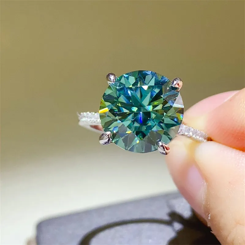925 Sterling Silver Jewelry 5 Carat Moissanite Zircon 925 Sterling Silver Ring