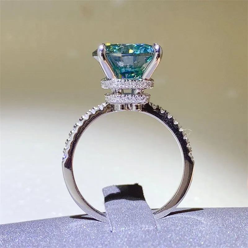 925 Sterling Silver Jewelry 5 Carat Moissanite Zircon 925 Sterling Silver Ring