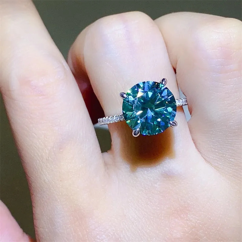 925 Sterling Silver Jewelry 5 Carat Moissanite Zircon 925 Sterling Silver Ring