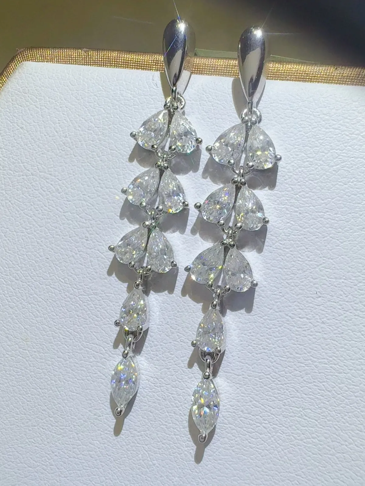 925 Sterling Silver Jewelry 6 Carat Moissanite 925 Sterling Silver Bar Earrings