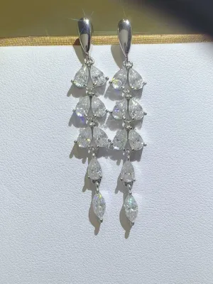 925 Sterling Silver Jewelry 6 Carat Moissanite 925 Sterling Silver Bar Earrings