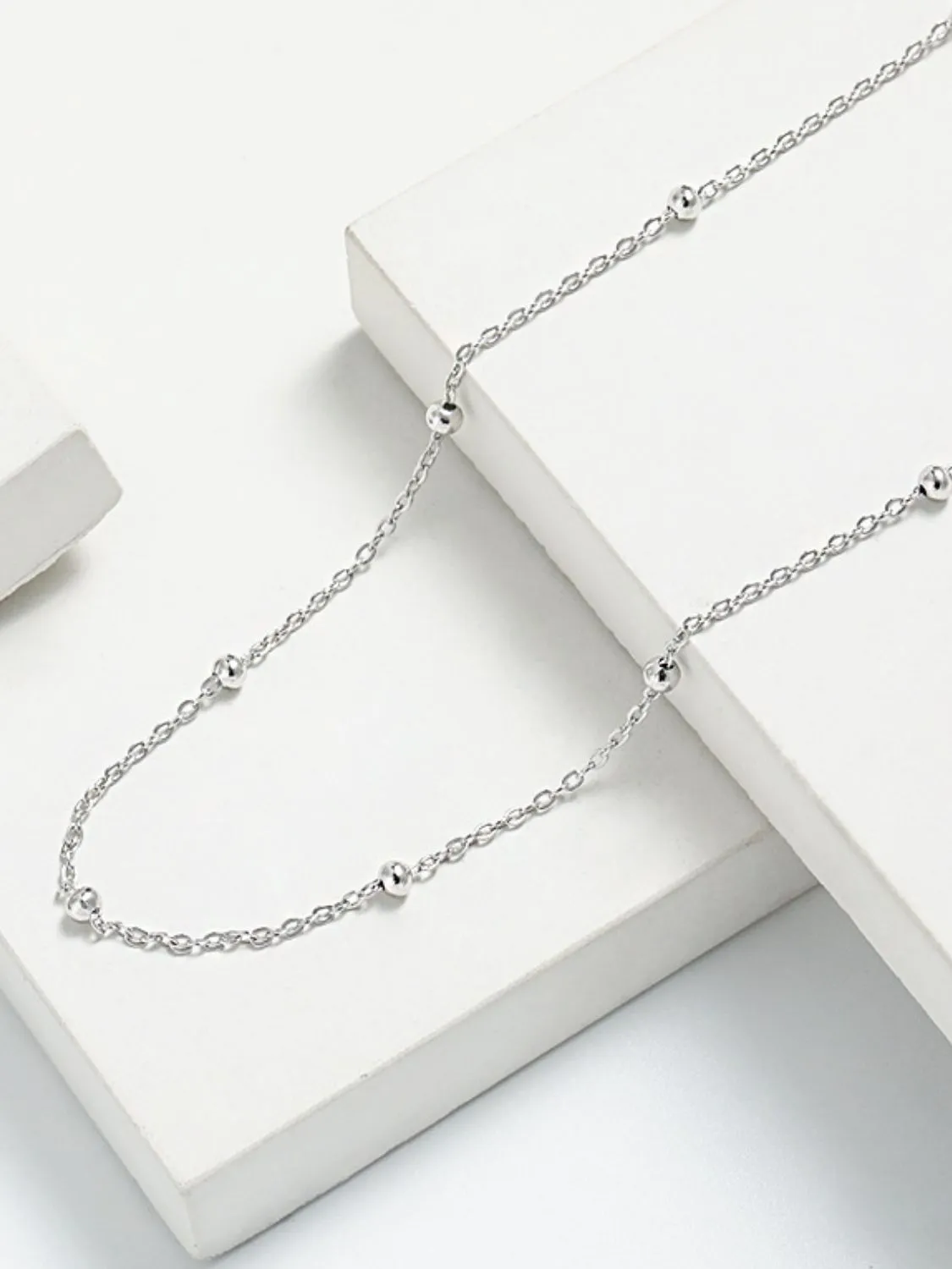 925 Sterling Silver Jewelry 925 Sterling Silver Beaded Necklace