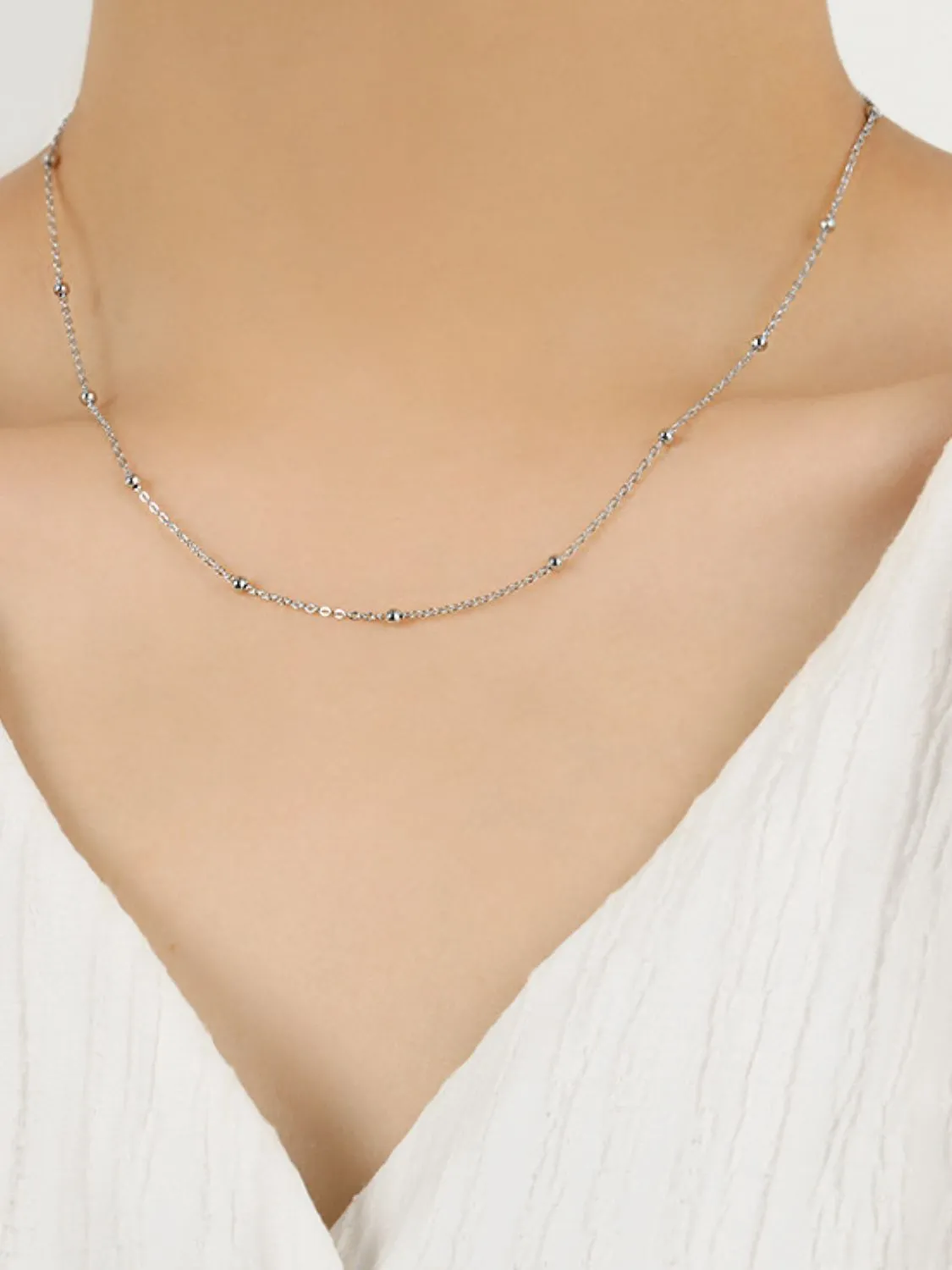 925 Sterling Silver Jewelry 925 Sterling Silver Beaded Necklace