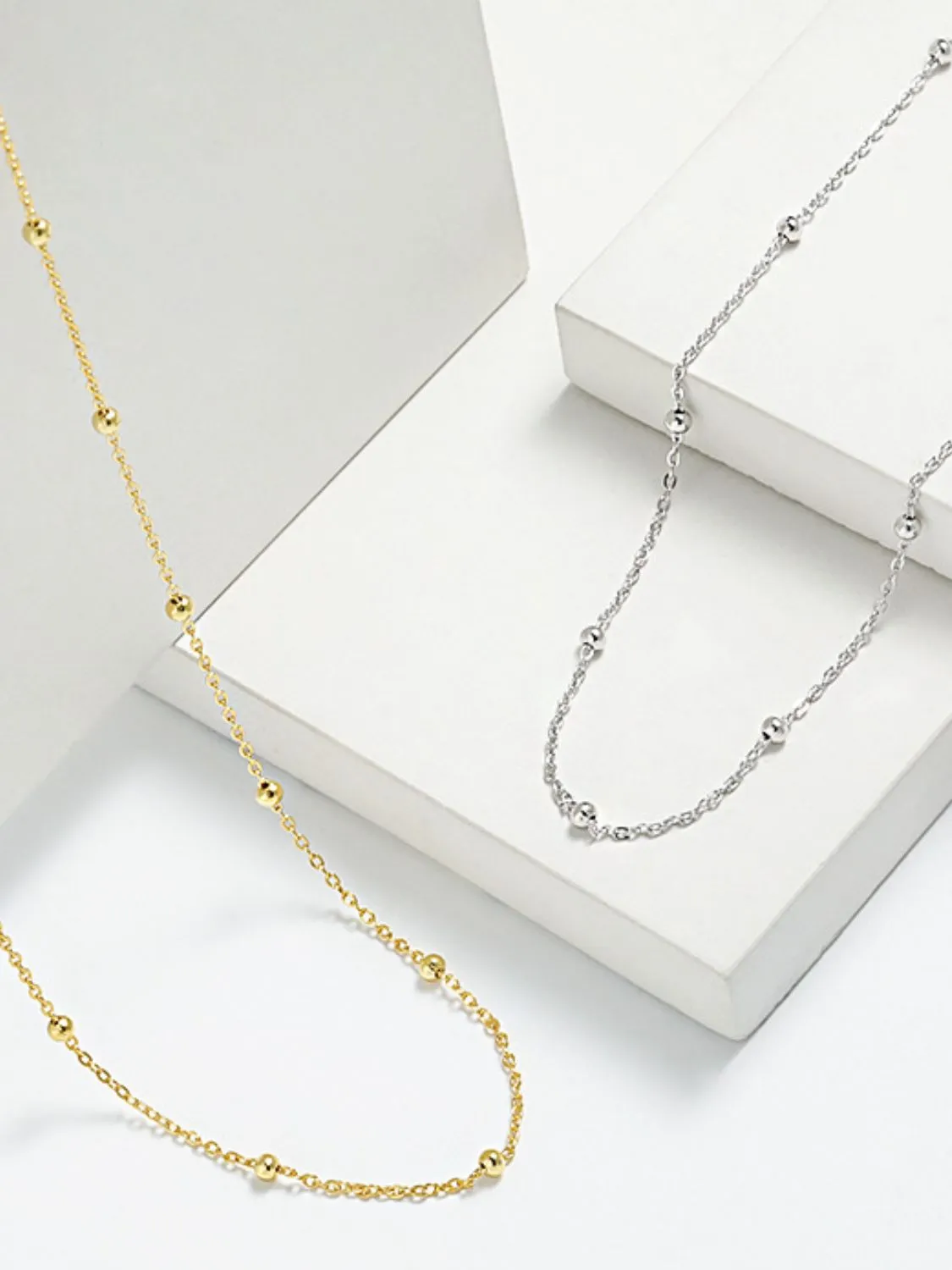 925 Sterling Silver Jewelry 925 Sterling Silver Beaded Necklace