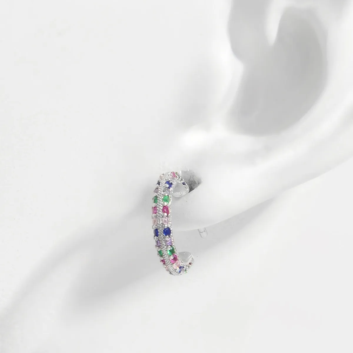 925 Sterling Silver Jewelry 925 Sterling Silver Contrast Zircon Earrings