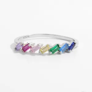925 Sterling Silver Jewelry 925 Sterling Silver Contrast Zircon Ring