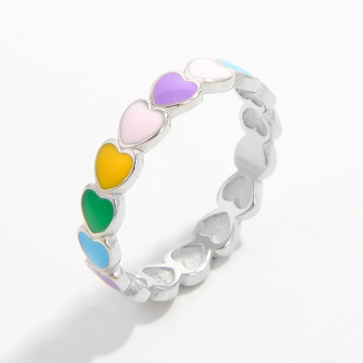 925 Sterling Silver Jewelry 925 Sterling Silver Drip Oil Heart Ring