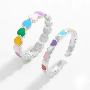 925 Sterling Silver Jewelry 925 Sterling Silver Drip Oil Heart Ring