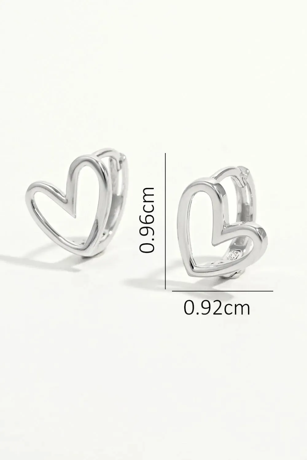 925 Sterling Silver Jewelry 925 Sterling Silver Heart Shape Earrings