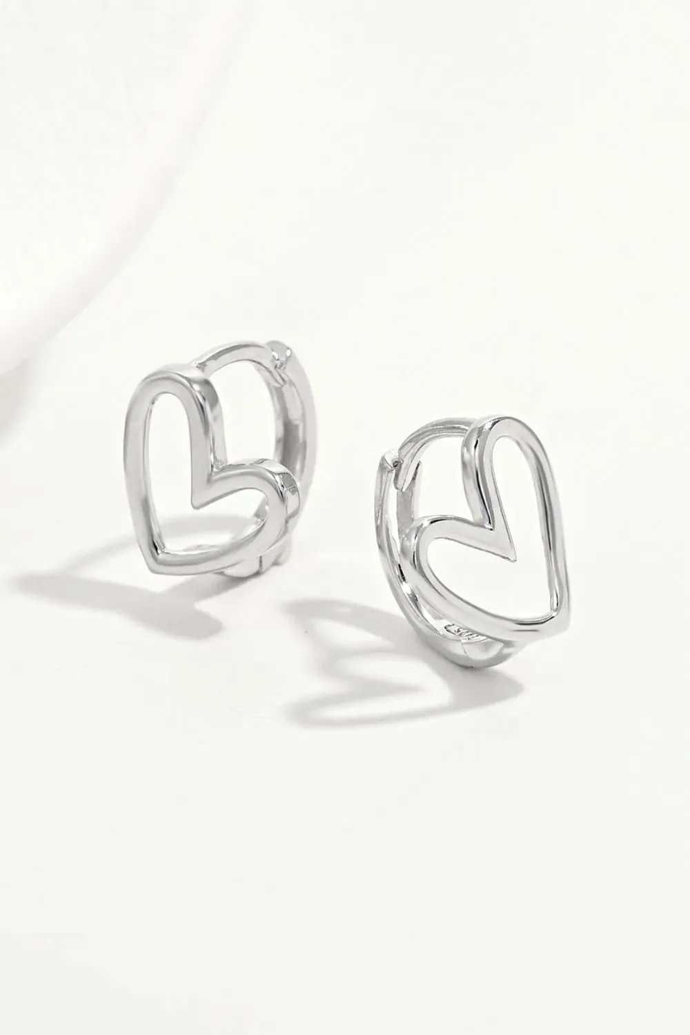 925 Sterling Silver Jewelry 925 Sterling Silver Heart Shape Earrings