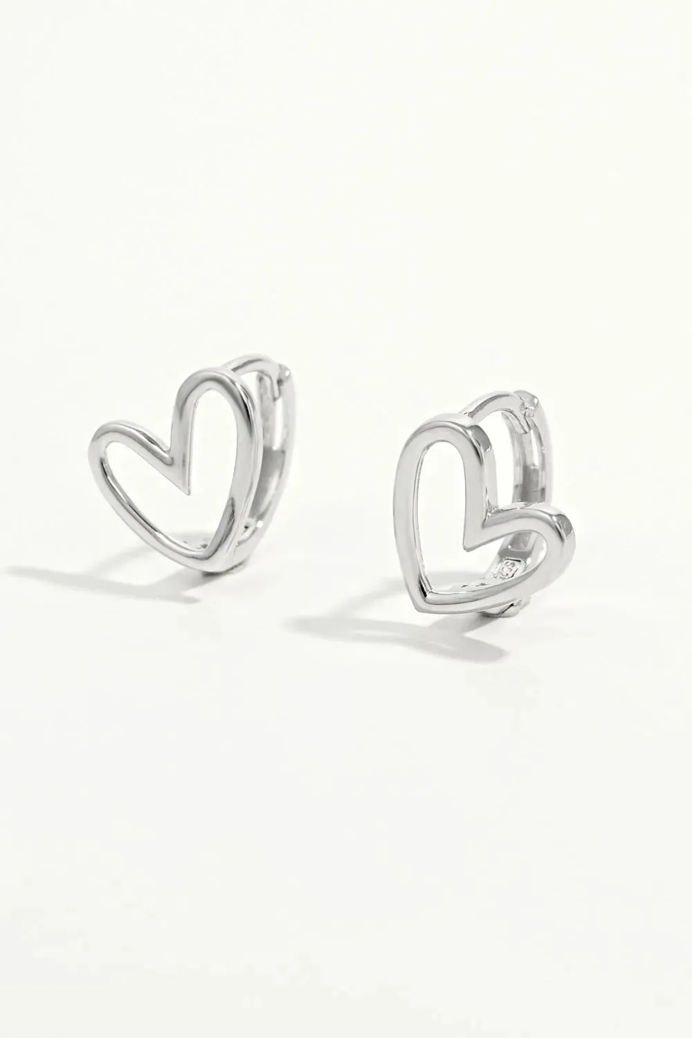 925 Sterling Silver Jewelry 925 Sterling Silver Heart Shape Earrings