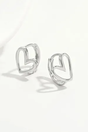 925 Sterling Silver Jewelry 925 Sterling Silver Heart Shape Earrings