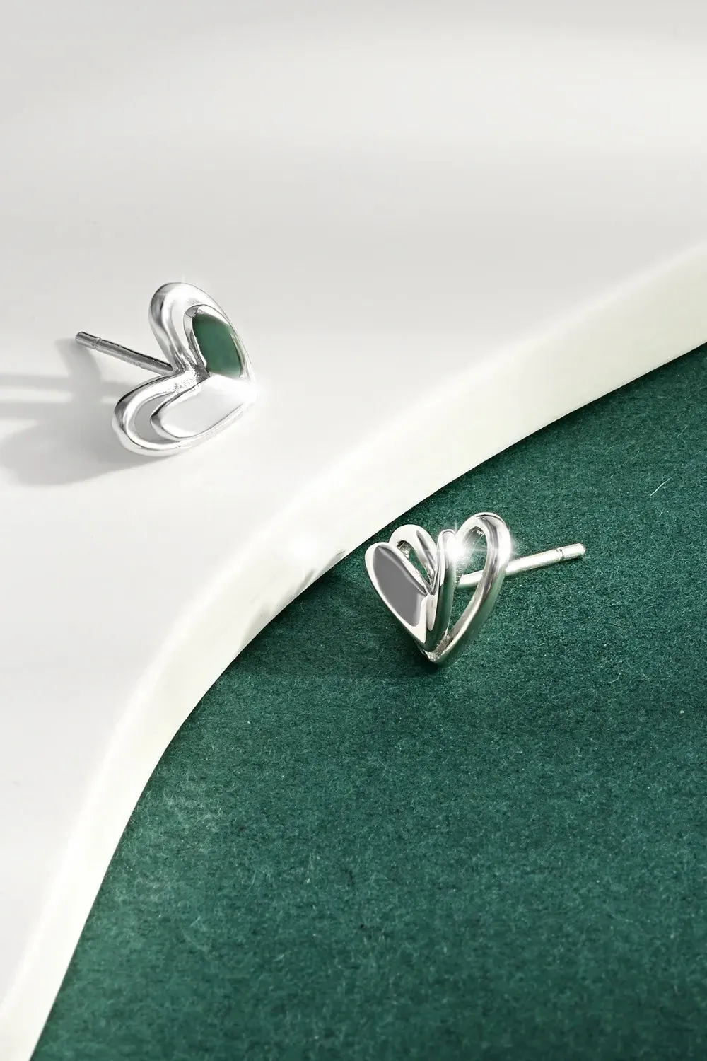 925 Sterling Silver Jewelry 925 Sterling Silver Heart Stud Earrings