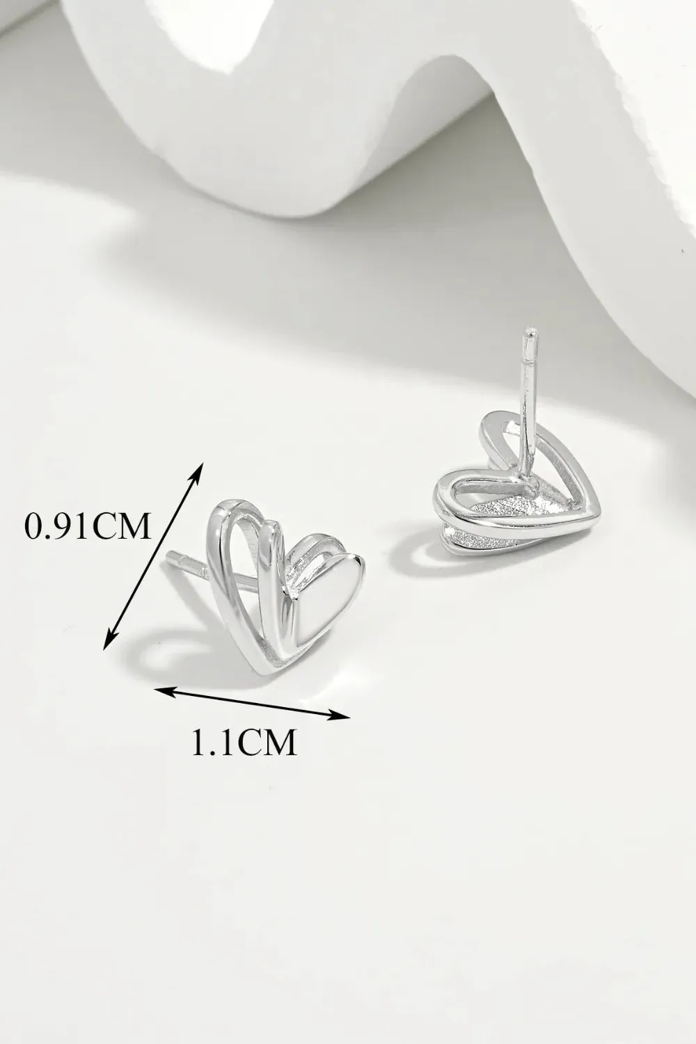 925 Sterling Silver Jewelry 925 Sterling Silver Heart Stud Earrings