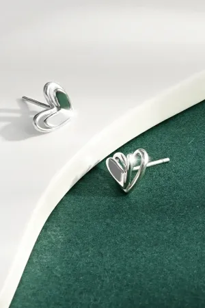 925 Sterling Silver Jewelry 925 Sterling Silver Heart Stud Earrings