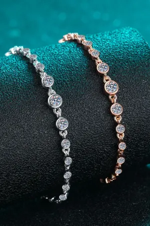 925 Sterling Silver Jewelry 925 Sterling Silver Inlaid Moissanite Bracelet