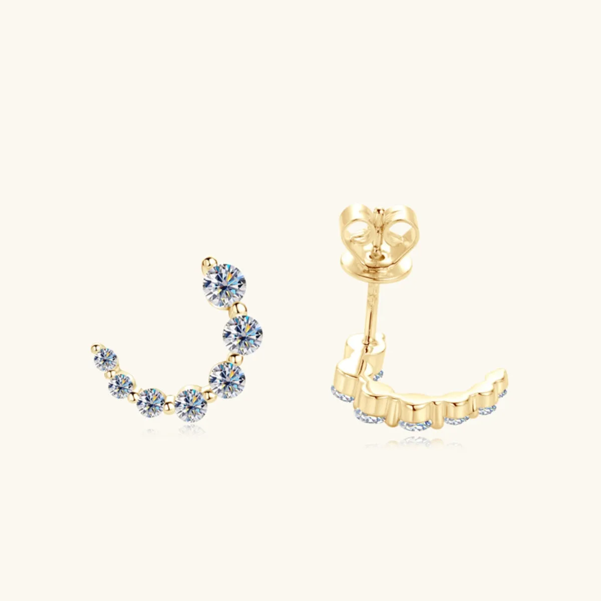 925 Sterling Silver Jewelry 925 Sterling Silver Inlaid Moissanite Stud Earrings